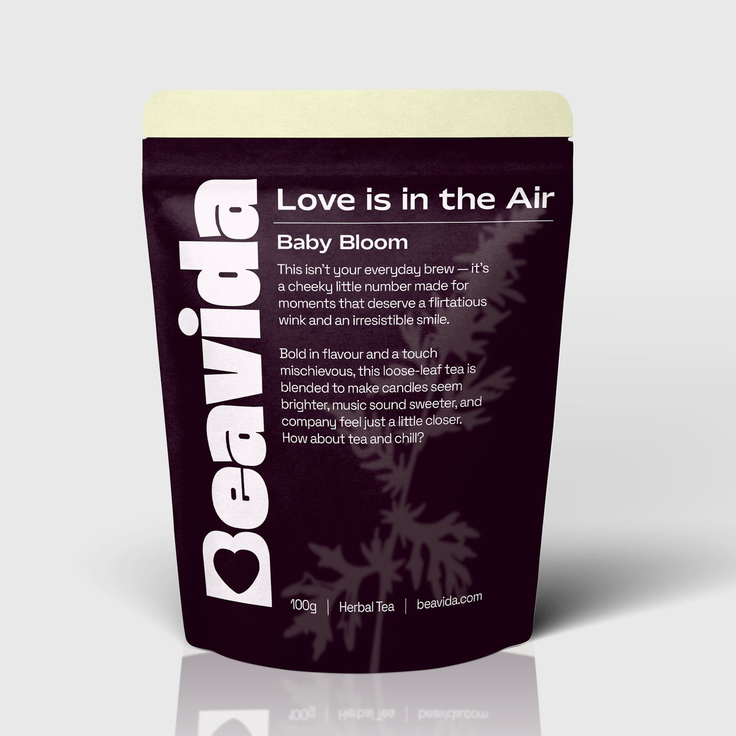 Love is in the Air fertility tea packaging front